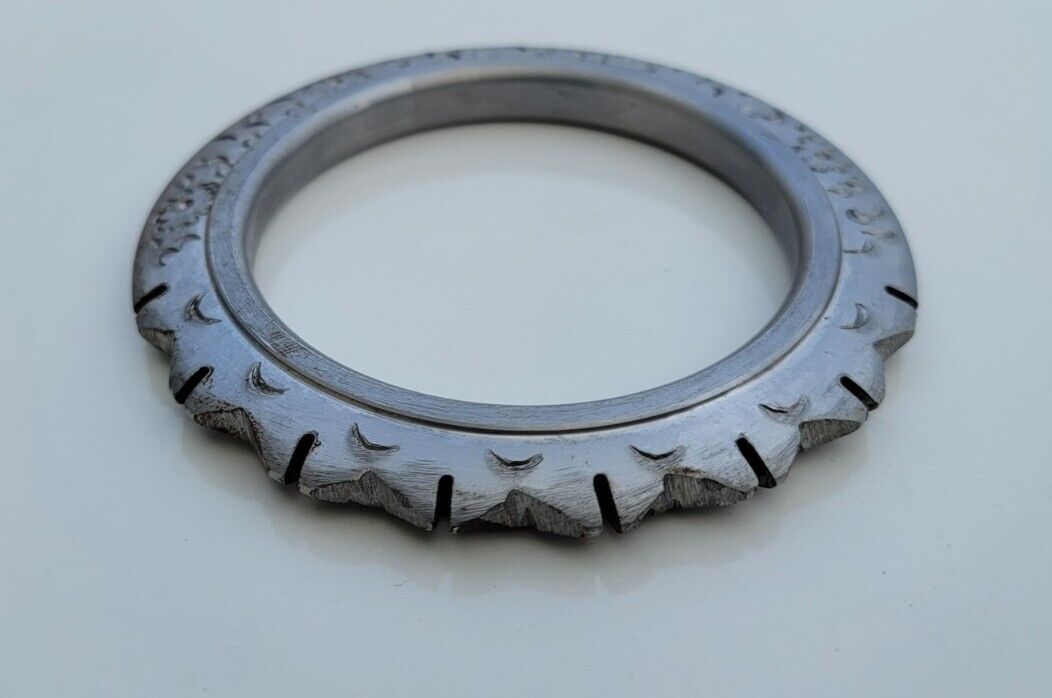 Sikh Sarbloh Kara Pure Iron Cut Floral Chakri Kada Khalsa Warrior Bangle OG7R