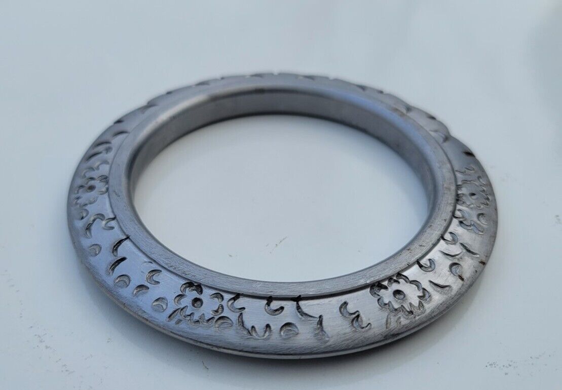 Sikh Sarbloh Kara Pure Iron Cut Floral Chakri Kada Khalsa Warrior Bangle OG7R