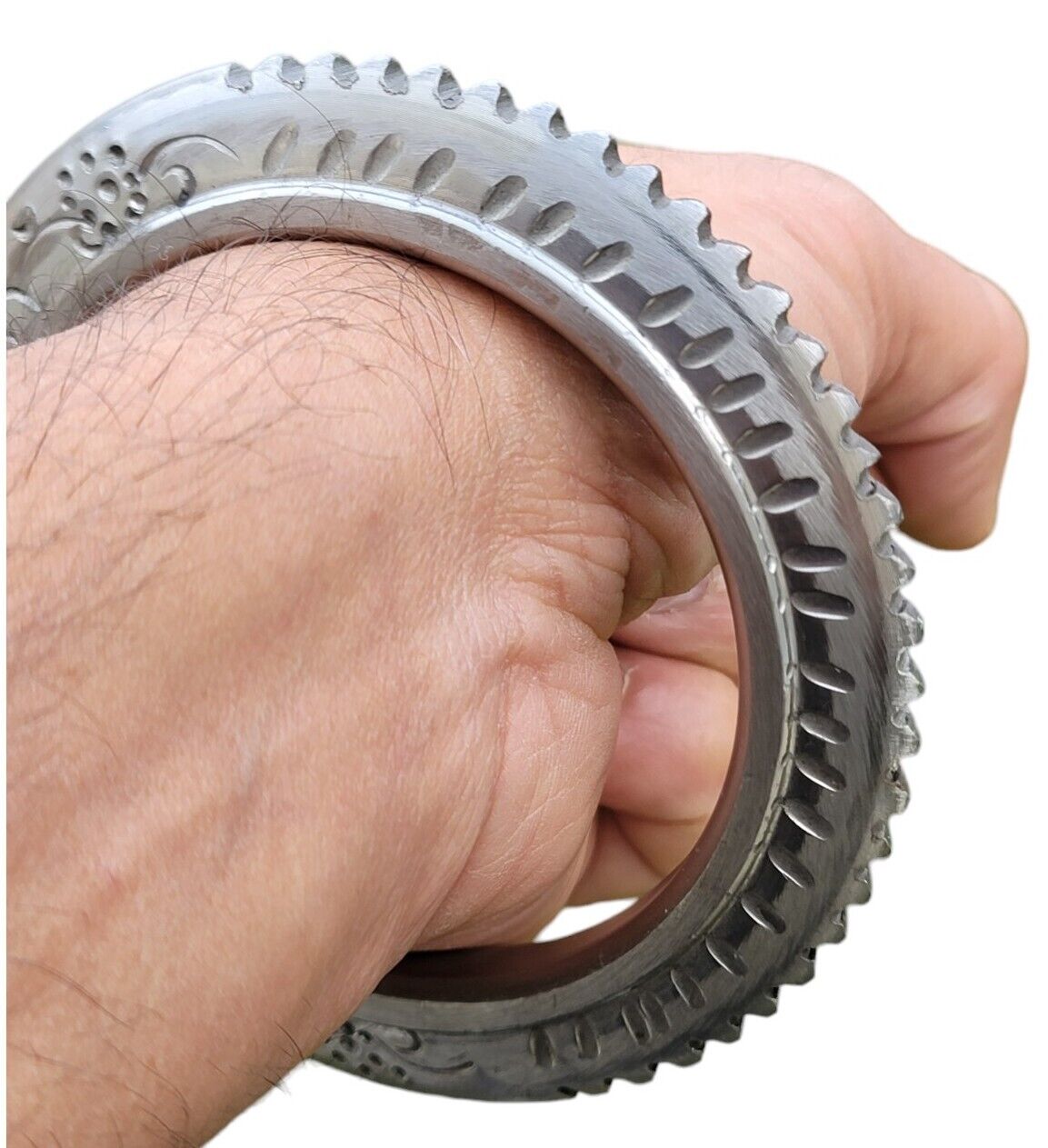 Sarbloh Toothed Chakri Kara Aari Kada Sikh Khalsa Iron Tooth Cut Khalsa Bangle OG8