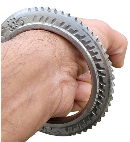 Sarbloh Toothed Chakri Kara Aari Kada Sikh Khalsa Iron Tooth Cut Khalsa Bangle OG8