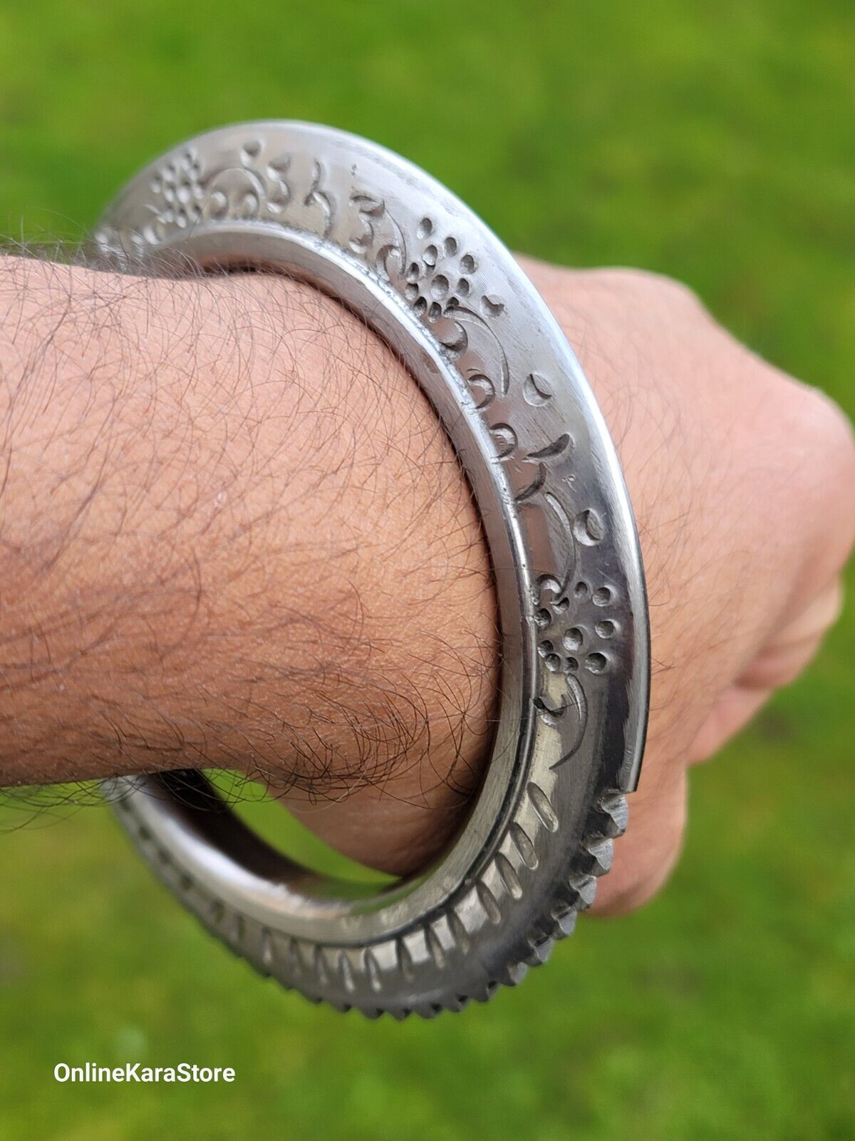 Sarbloh Toothed Chakri Kara Aari Kada Sikh Khalsa Iron Tooth Cut Khalsa Bangle OG8