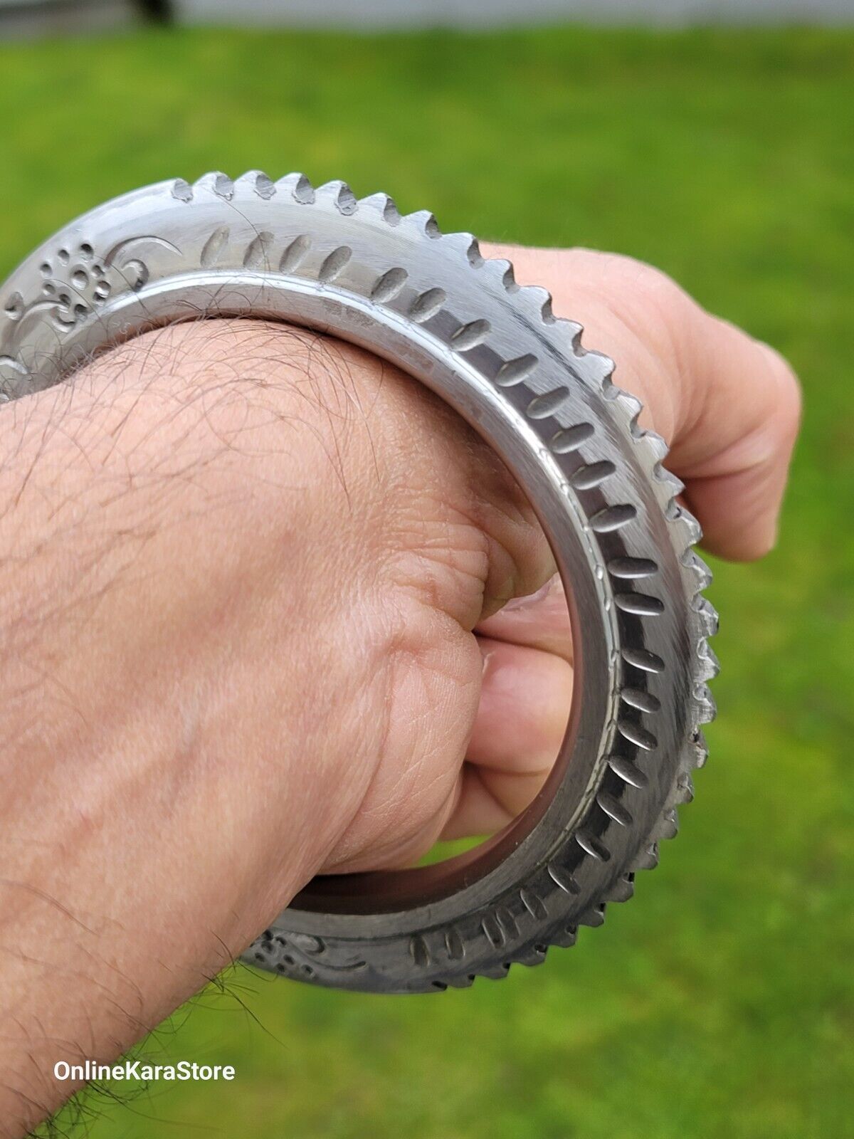 Sarbloh Toothed Chakri Kara Aari Kada Sikh Khalsa Iron Tooth Cut Khalsa Bangle OG8