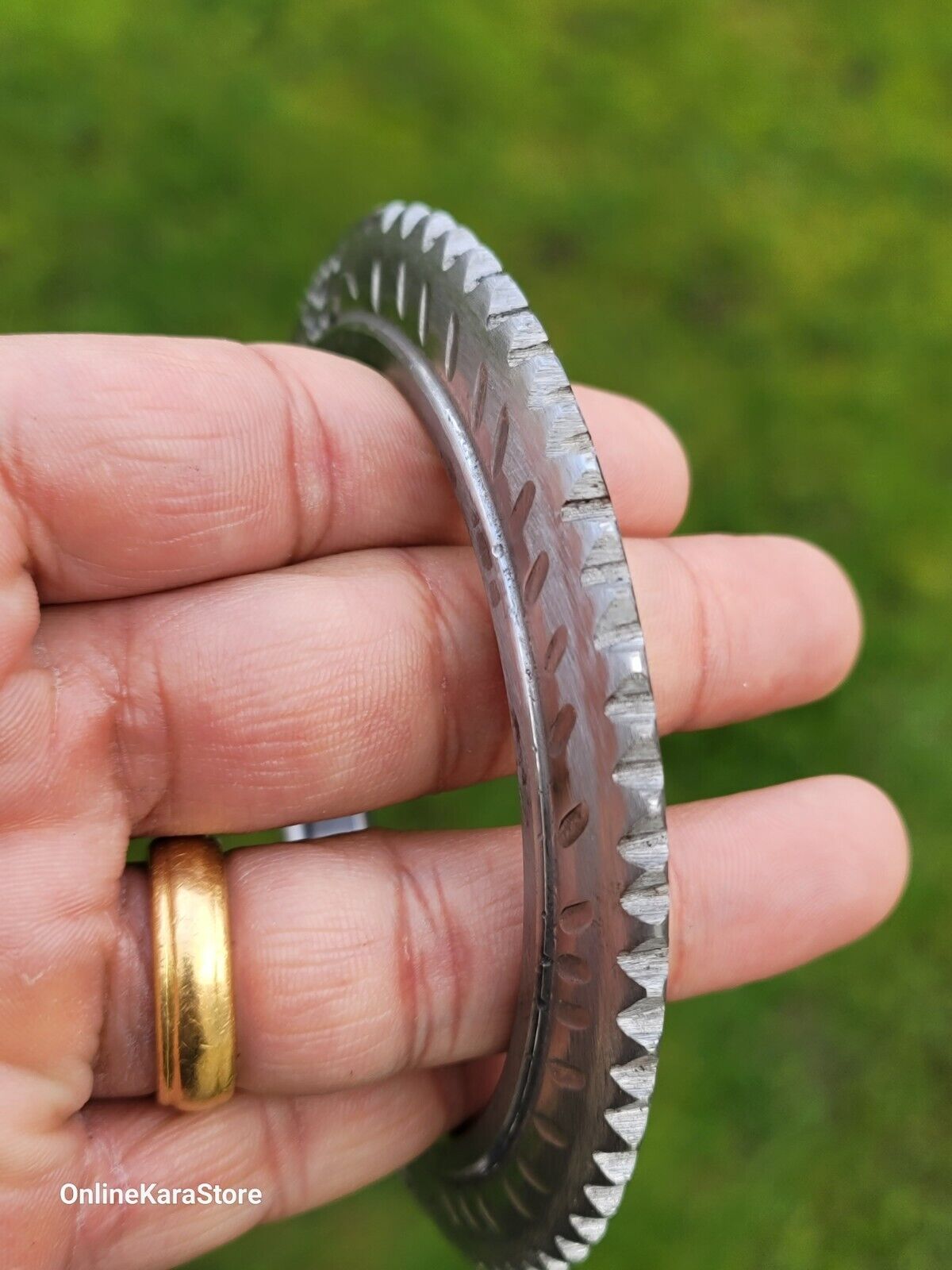 Sarbloh Toothed Chakri Kara Aari Kada Sikh Khalsa Iron Tooth Cut Khalsa Bangle OG8