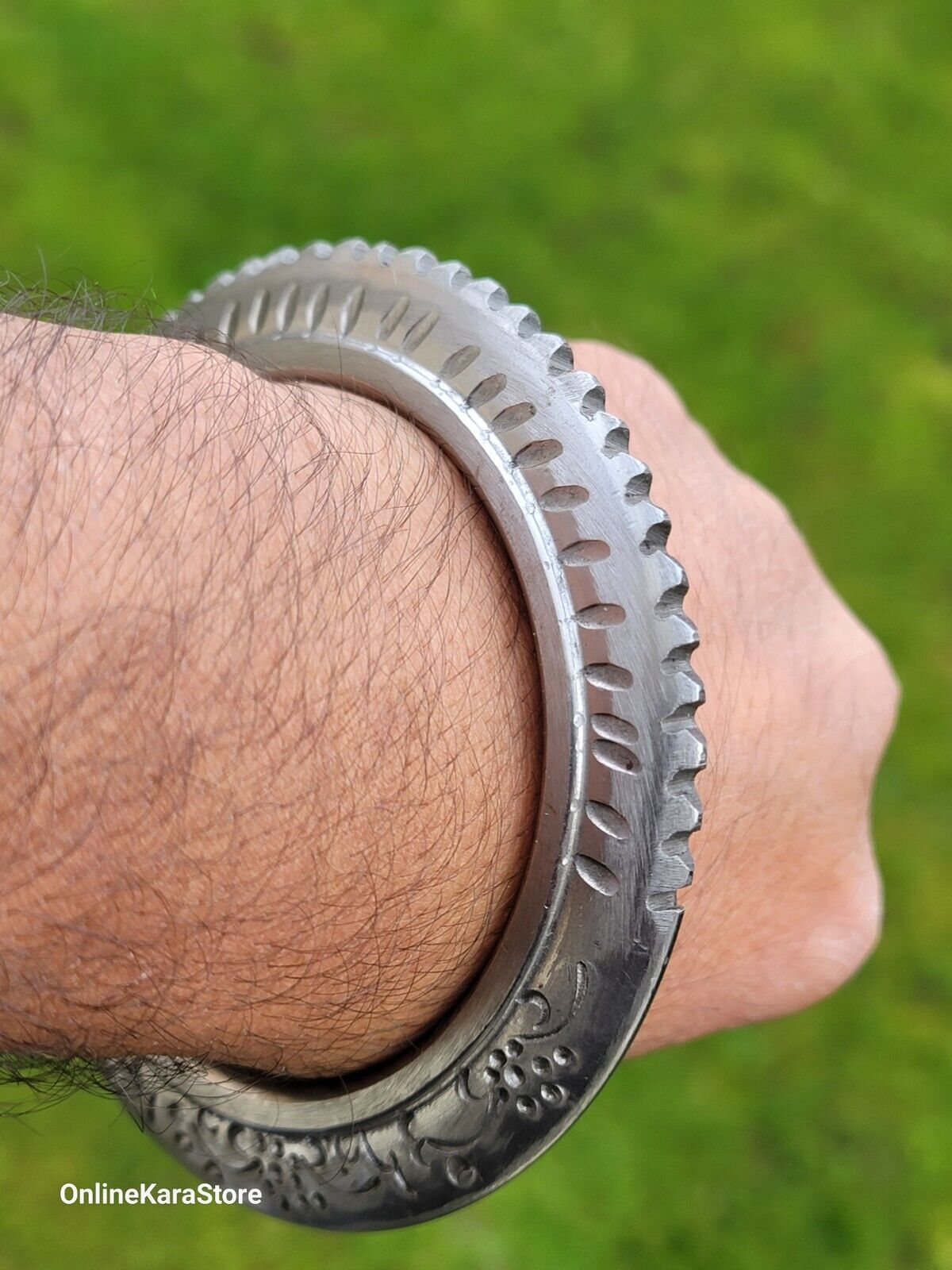 Sarbloh Toothed Chakri Kara Aari Kada Sikh Khalsa Iron Tooth Cut Khalsa Bangle OG8