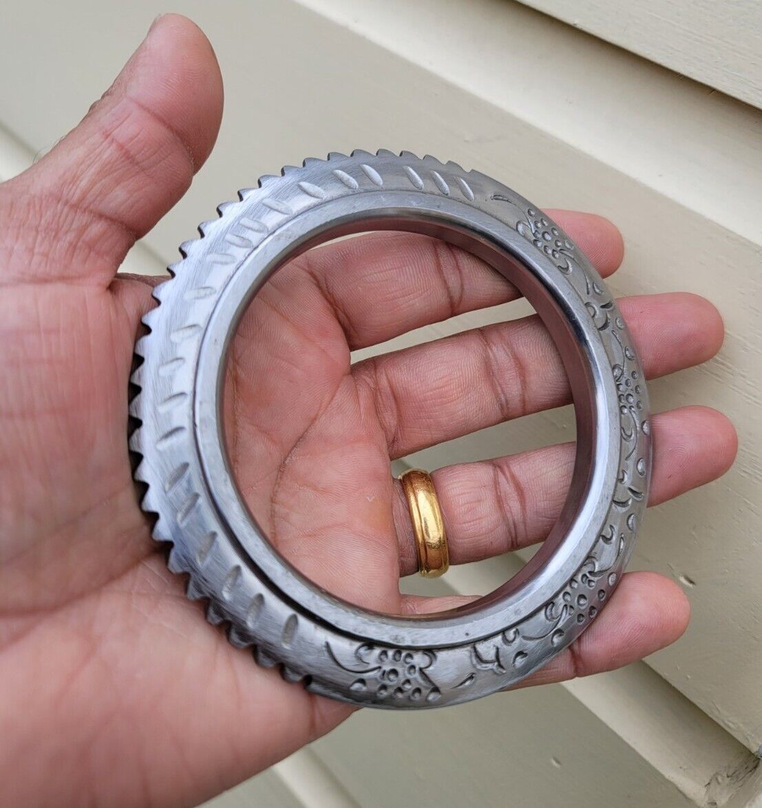 Sarbloh Toothed Chakri Kara Aari Kada Sikh Khalsa Iron Tooth Cut Khalsa Bangle OG8