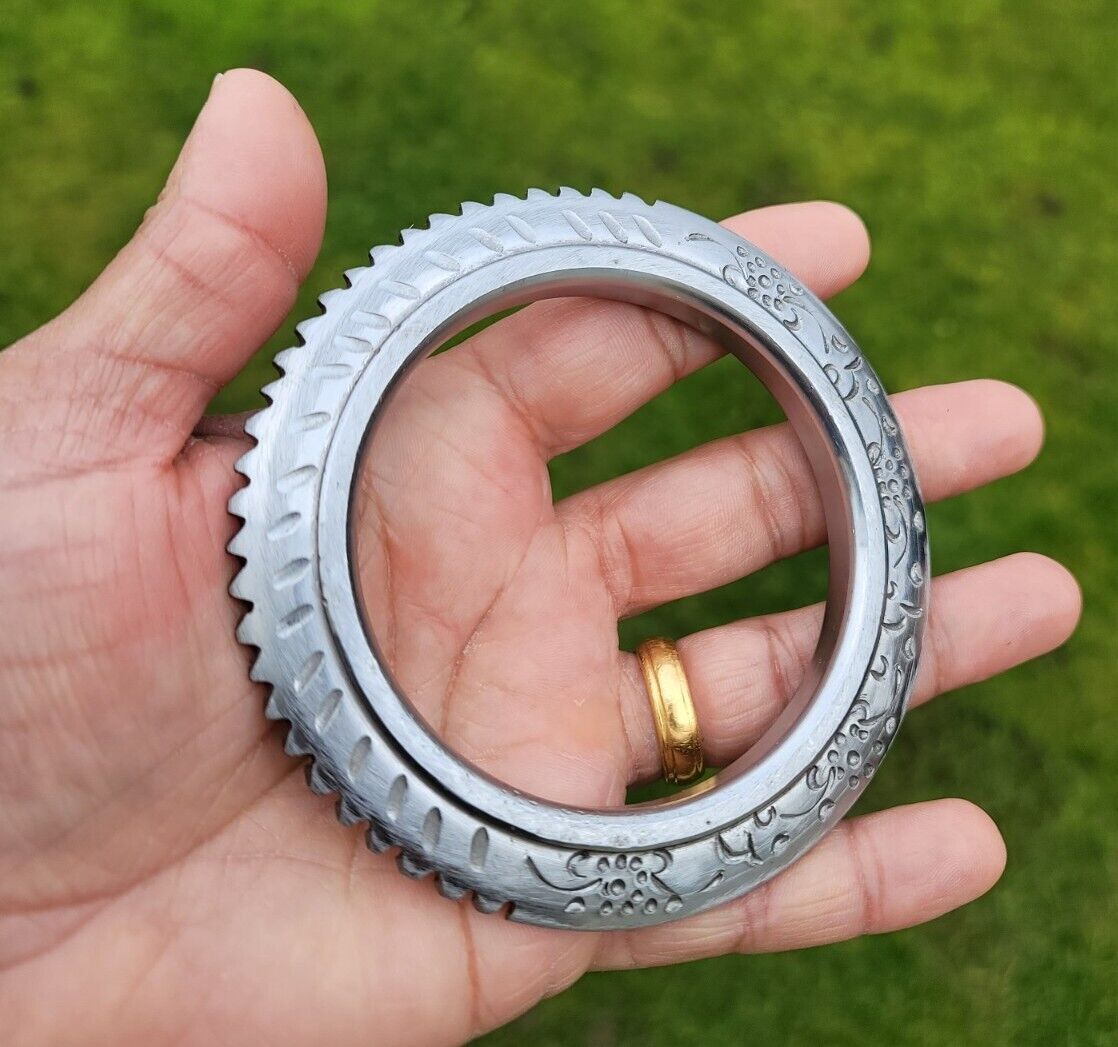 Sarbloh Toothed Chakri Kara Aari Kada Sikh Khalsa Iron Tooth Cut Khalsa Bangle OG8