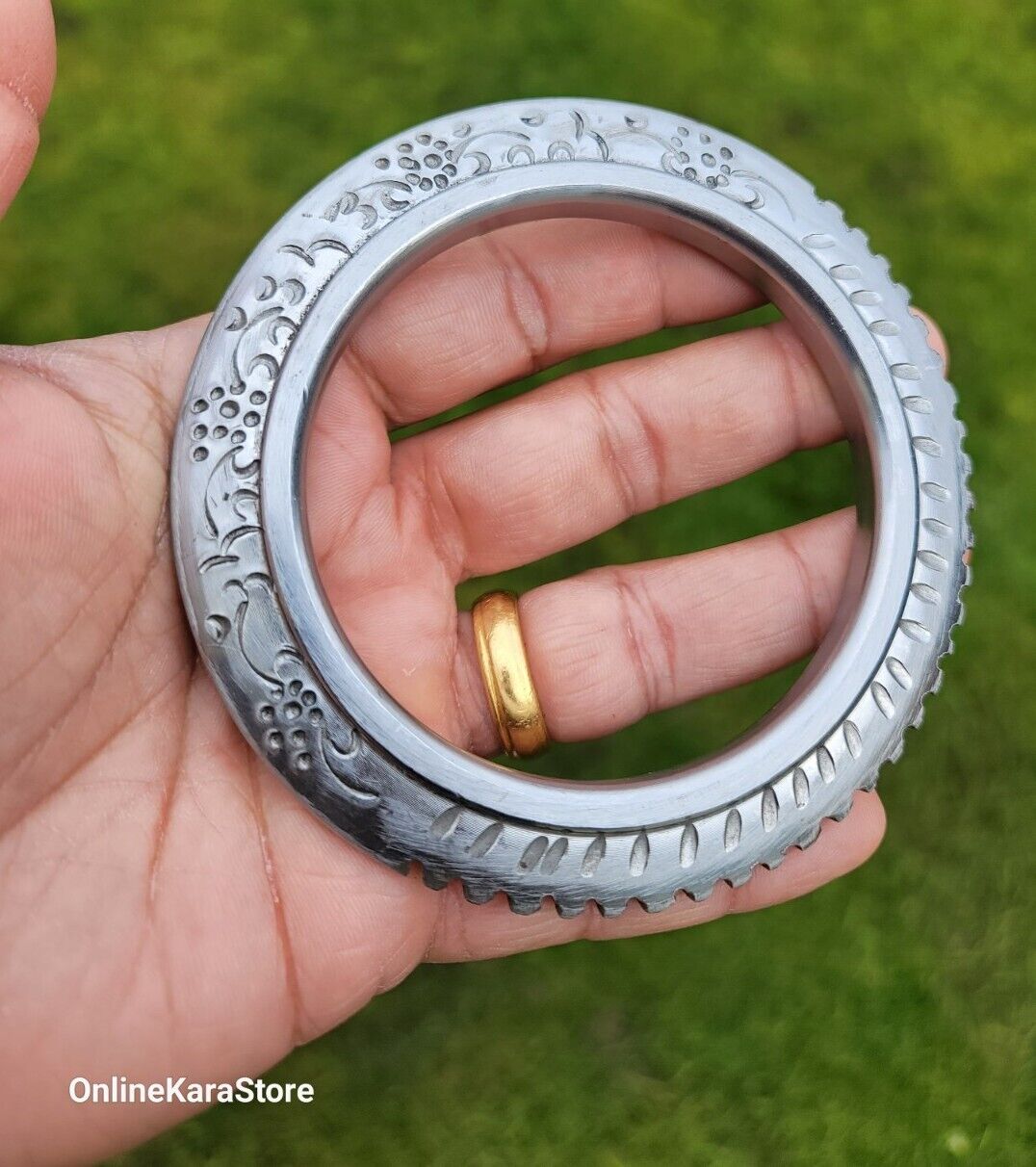 Sarbloh Toothed Chakri Kara Aari Kada Sikh Khalsa Iron Tooth Cut Khalsa Bangle OG8