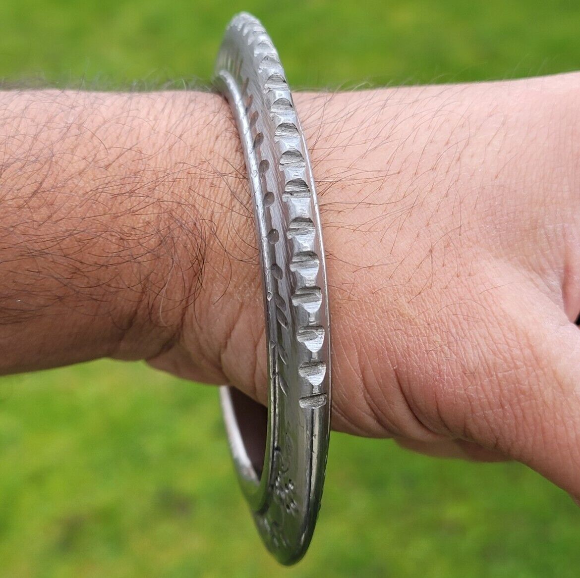 Sarbloh Toothed Chakri Kara Aari Kada Sikh Khalsa Iron Tooth Cut Khalsa Bangle OG8