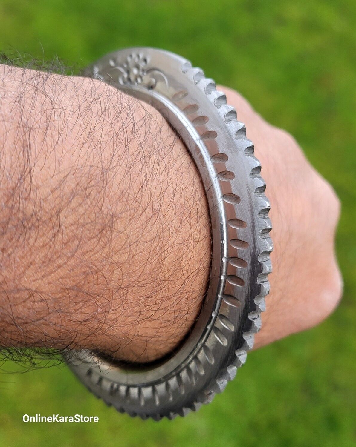 Sarbloh Toothed Chakri Kara Aari Kada Sikh Khalsa Iron Tooth Cut Khalsa Bangle OG8