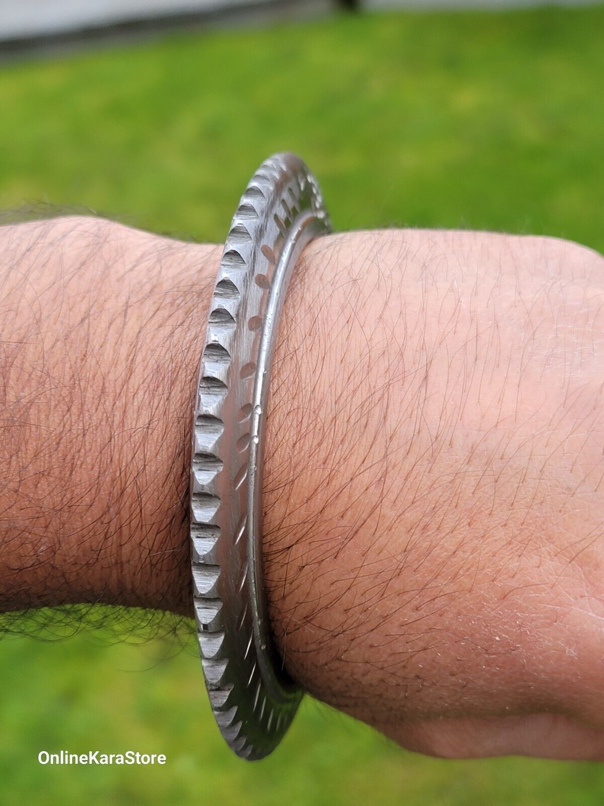 Sarbloh Toothed Chakri Kara Aari Kada Sikh Khalsa Iron Tooth Cut Khalsa Bangle OG8