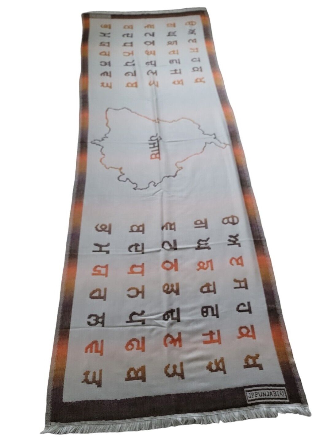 Gurmukhi Alphabet Shawl Punjab Map Stole Indian Lohi Panjabi JPPunjabi Lohri New