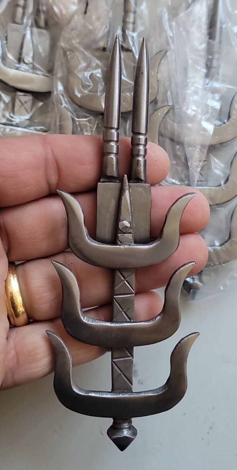 Sarbloh chand tora hand made punjabi sikh singh kaur arrow pin brooch gift bbb7