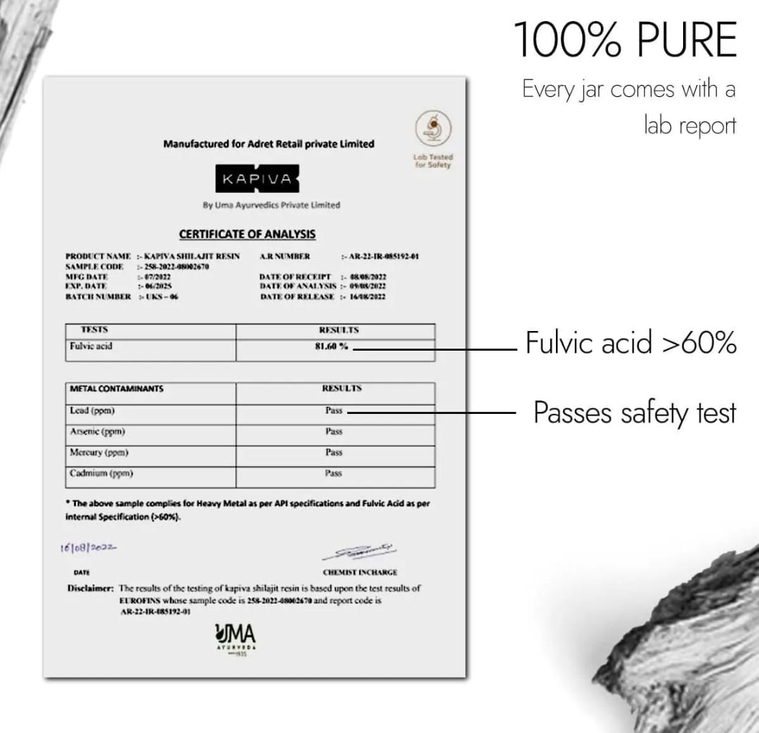 Himalyan Shilajit Resin 100% Pure 20 Grams Lab Tested Safest Highest Gold Grade