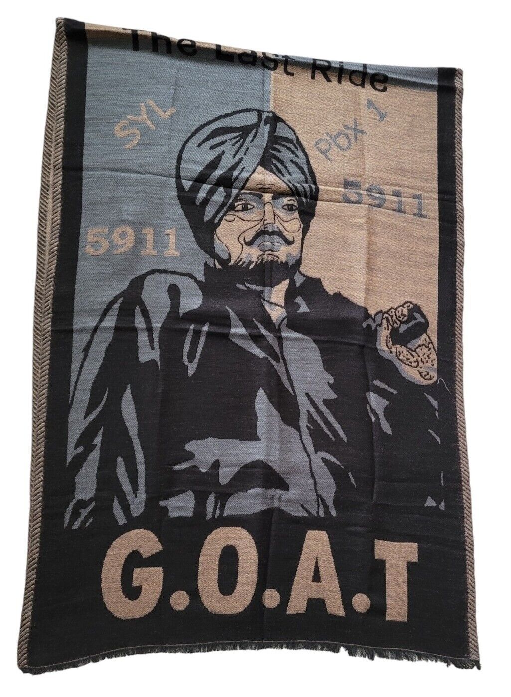 Sidhu Moosewala 5911 GOAT Shawl SYL Stole 295 Last Ride Indian Lohi Panjabi PBX1