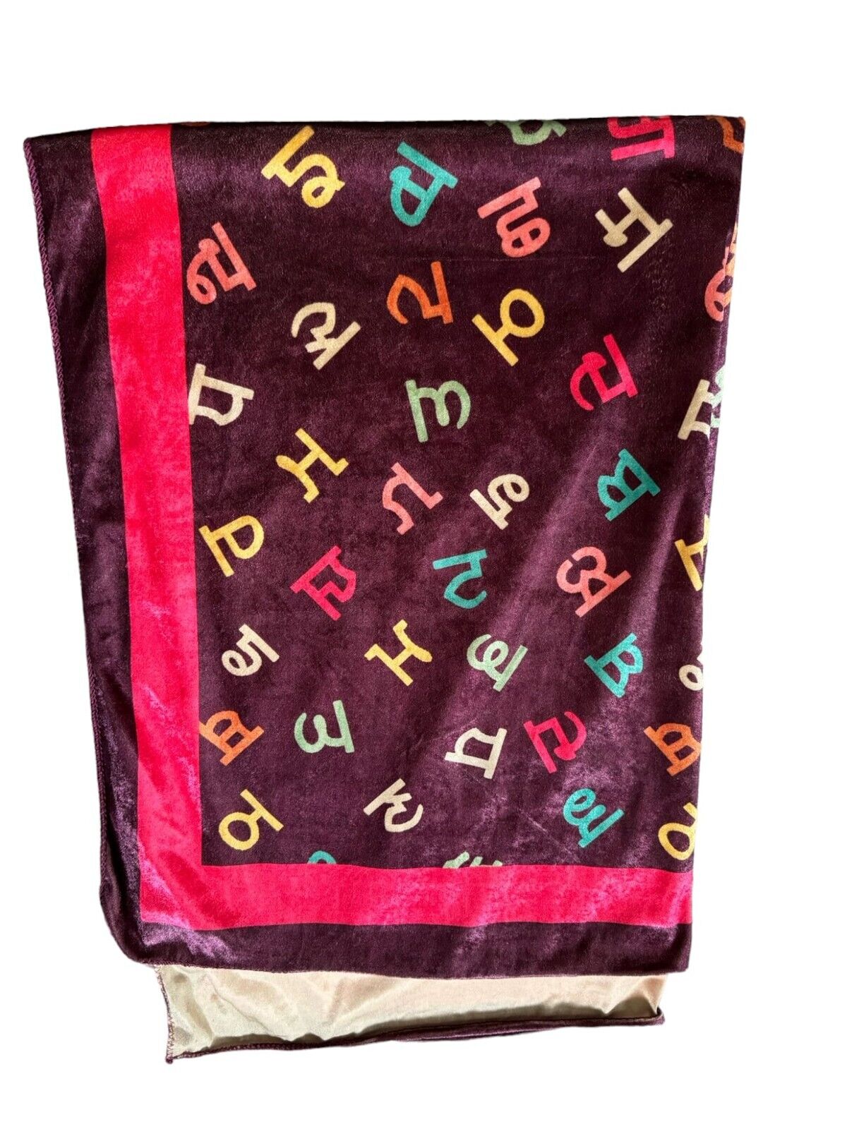 Gurmukhi Urra Airra Alphabet Panjabi Velvet Shawl Punjabi Indian Stole Warm Lohi
