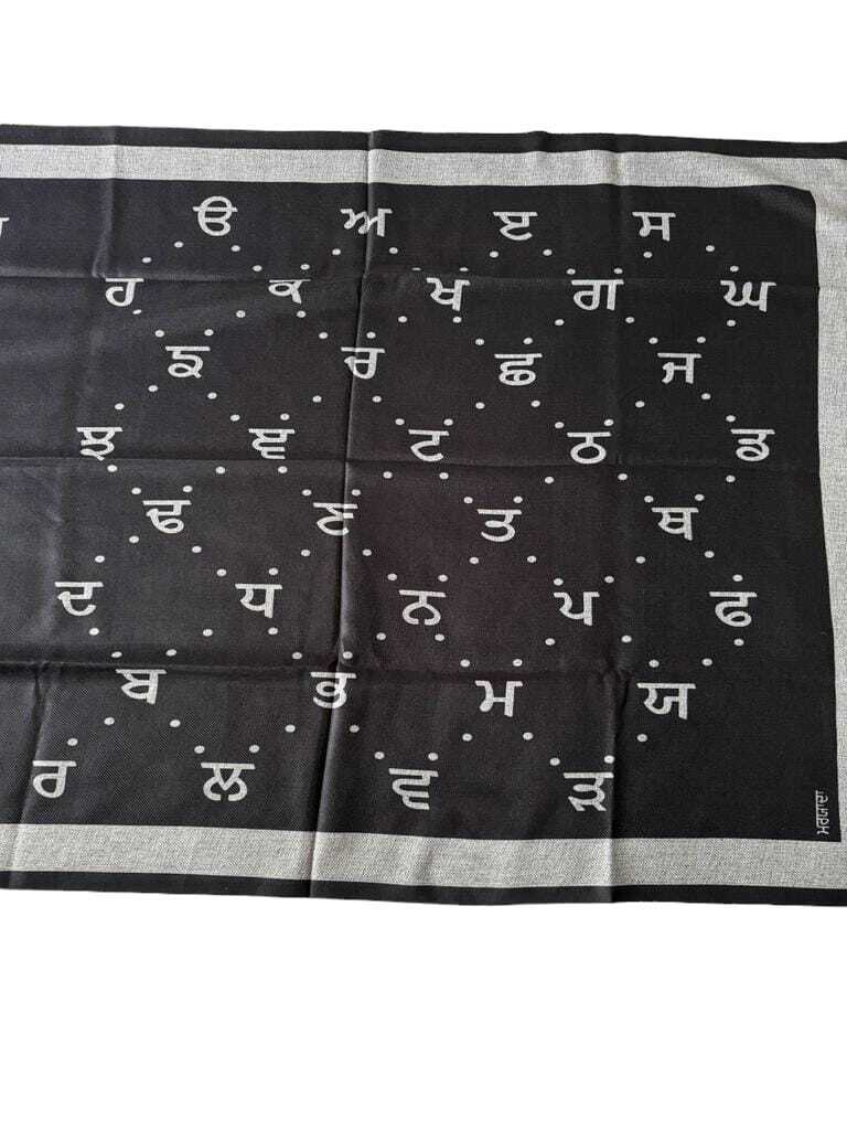 Gurmukhi Alphabet Shawl Great Sikh Warrior Hari Singh Nalwa Punjabi Stole Lohi S