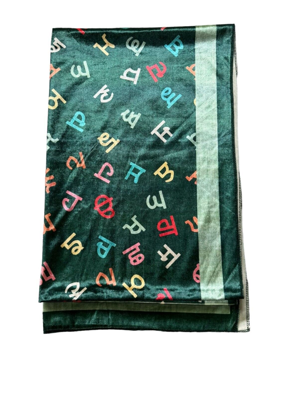Gurmukhi Urra Airra Alphabet Panjabi Velvet Shawl Punjabi Indian Stole Warm Lohi