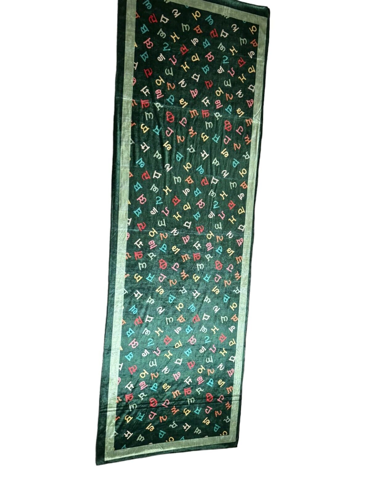 Gurmukhi Urra Airra Alphabet Panjabi Velvet Shawl Punjabi Indian Stole Warm Lohi