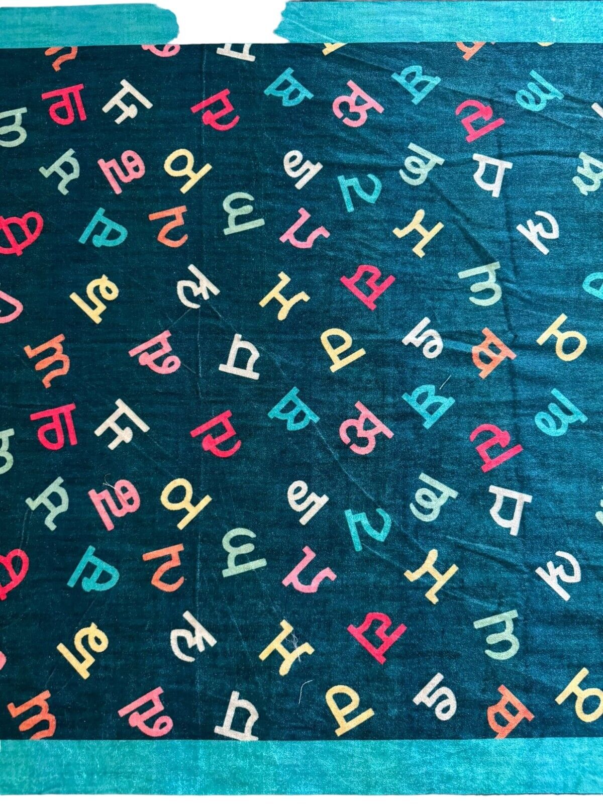 Gurmukhi Urra Airra Alphabet Panjabi Velvet Shawl Punjabi Indian Stole Warm Lohi