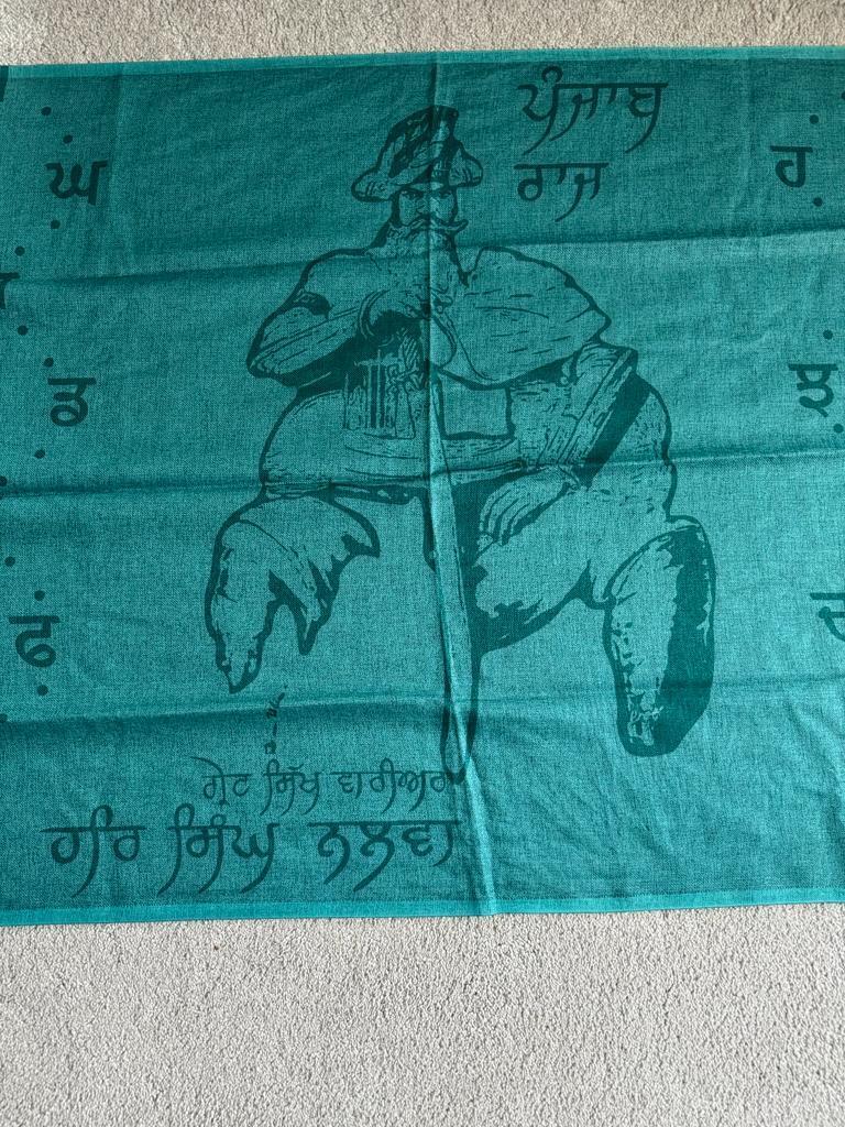 Gurmukhi Alphabet Shawl Great Sikh Warrior Hari Singh Nalwa Punjabi Stole Lohi S