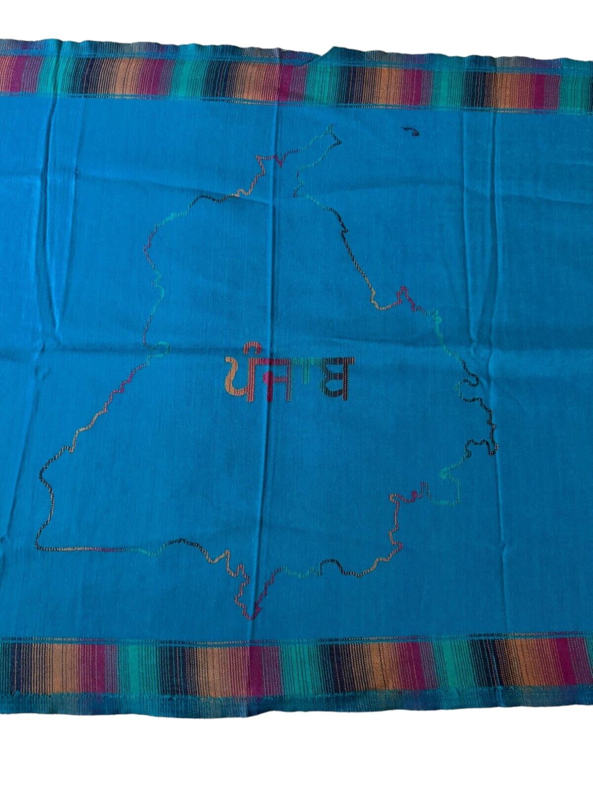 Gurmukhi Urra Airra Alphabet Panjabi Woolen Shawl Punjab Map Indian Stole Lohi