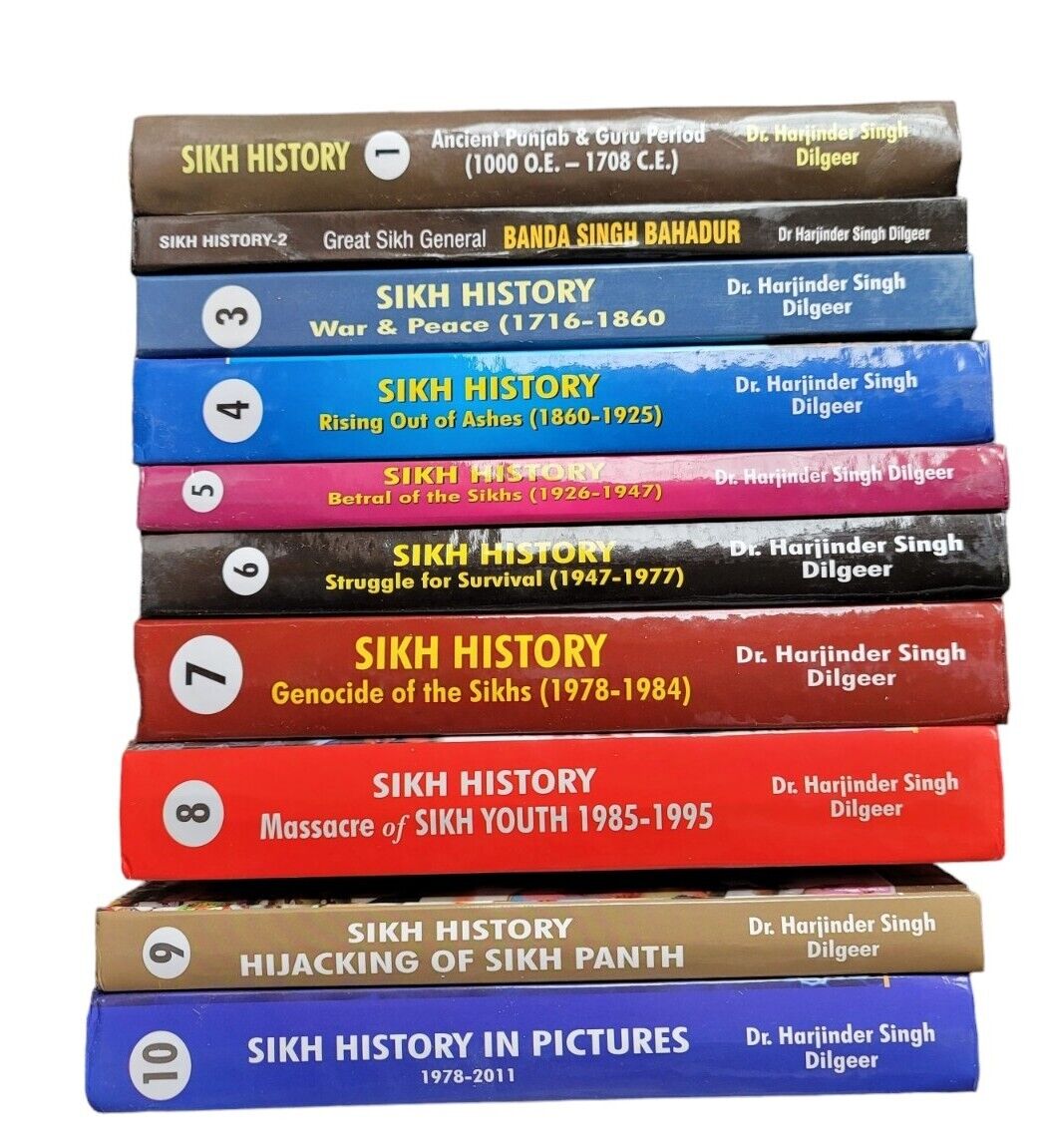 Sikh History 10 Book Set English Harjinder Singh Dilgeer Ten Guru Period to 2011