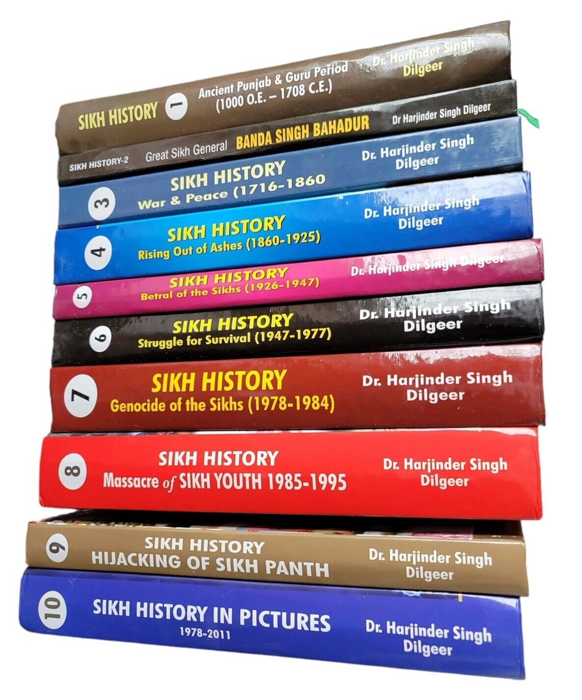 Sikh History 10 Book Set English Harjinder Singh Dilgeer Ten Guru Period to 2011