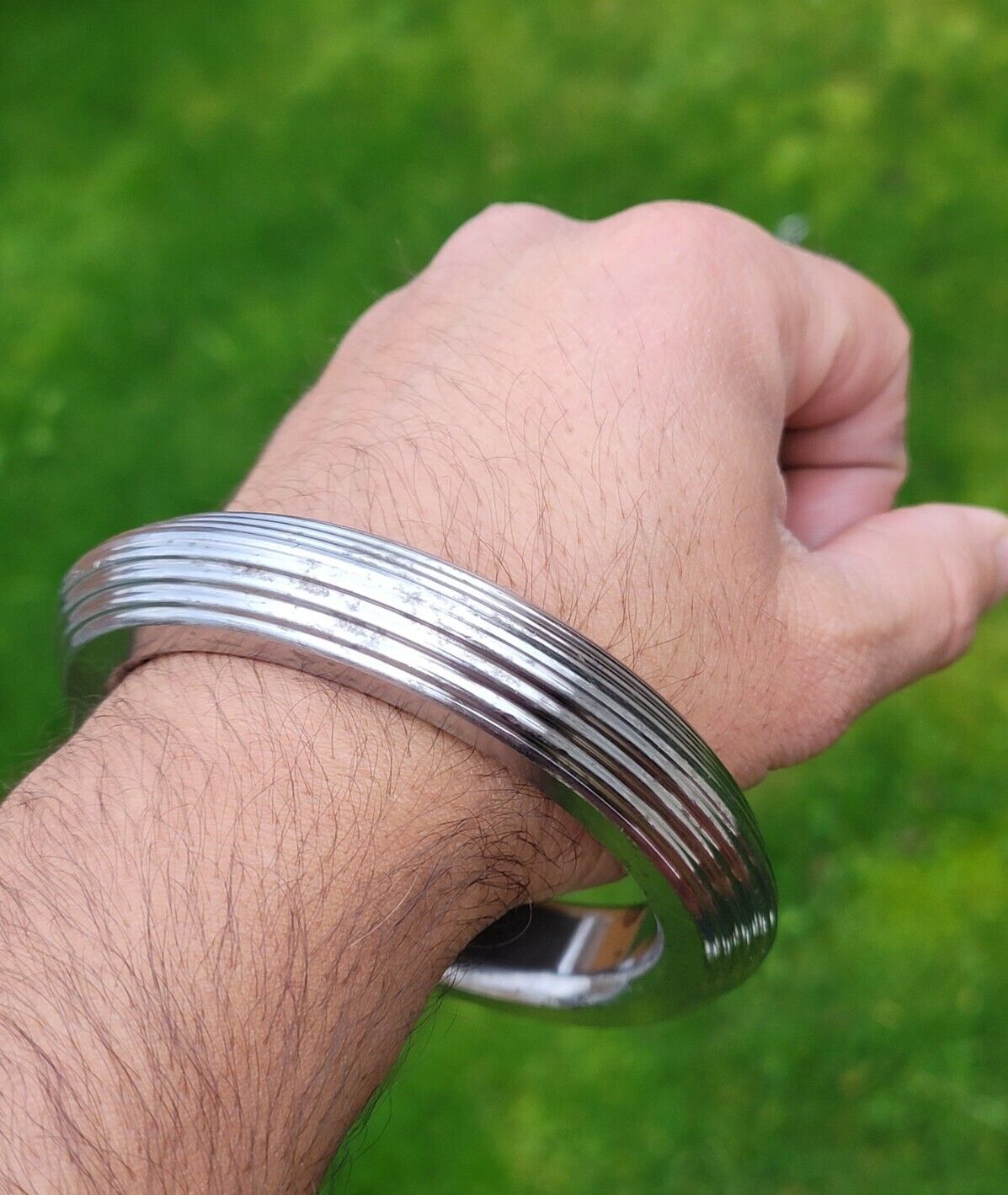 Sikh Kara Sarbloh Kada Pure Iron Heavy Lines Design Khalsa Warrior Bangle OG11