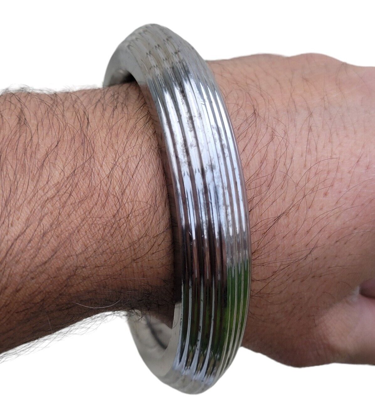 Sikh Kara Sarbloh Kada Pure Iron Heavy Lines Design Khalsa Warrior Bangle OG11