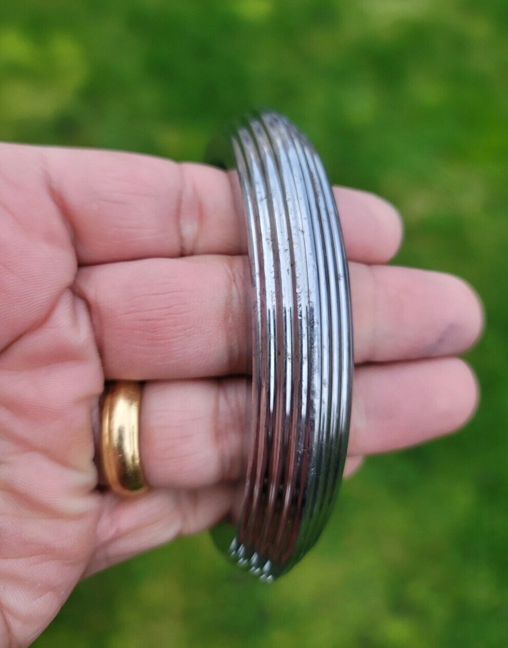 Sikh Kara Sarbloh Kada Pure Iron Heavy Lines Design Khalsa Warrior Bangle OG11