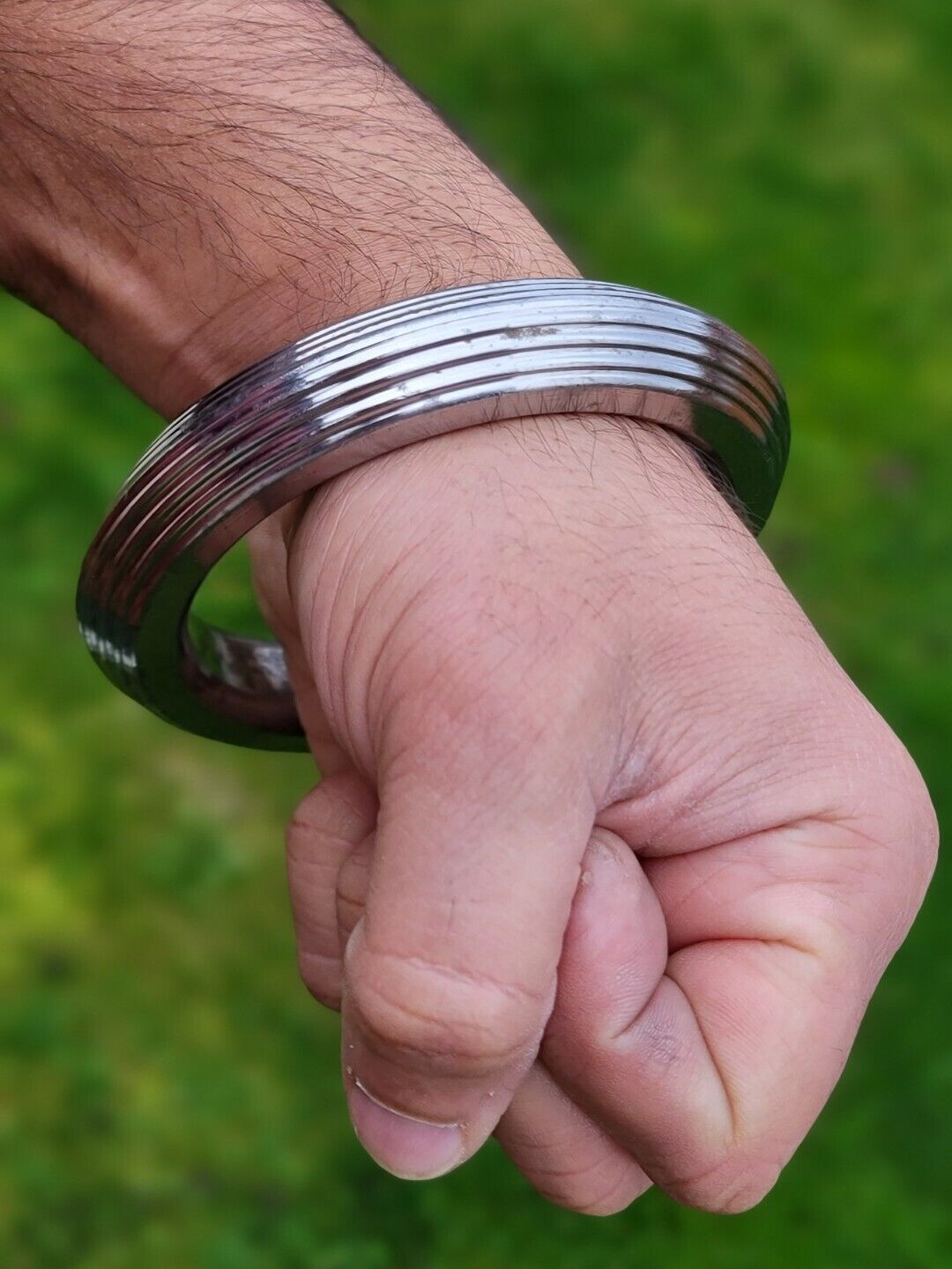 Sikh Kara Sarbloh Kada Pure Iron Heavy Lines Design Khalsa Warrior Bangle OG11