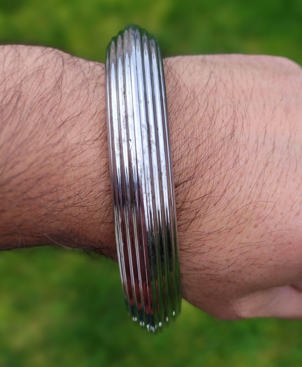Sikh Kara Sarbloh Kada Pure Iron Heavy Lines Design Khalsa Warrior Bangle OG11