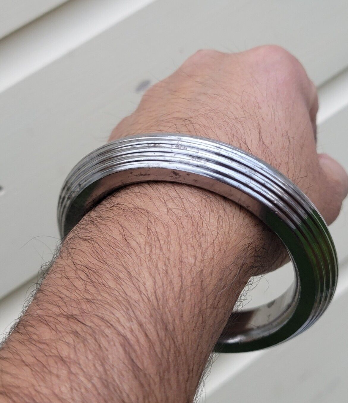 Sikh Kara Sarbloh Kada Pure Iron Heavy Lines Design Khalsa Warrior Bangle OG11