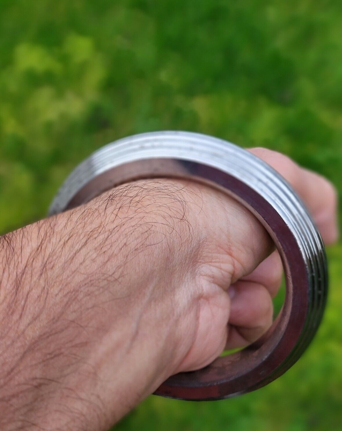 Sikh Kara Sarbloh Kada Pure Iron Heavy Lines Design Khalsa Warrior Bangle OG11