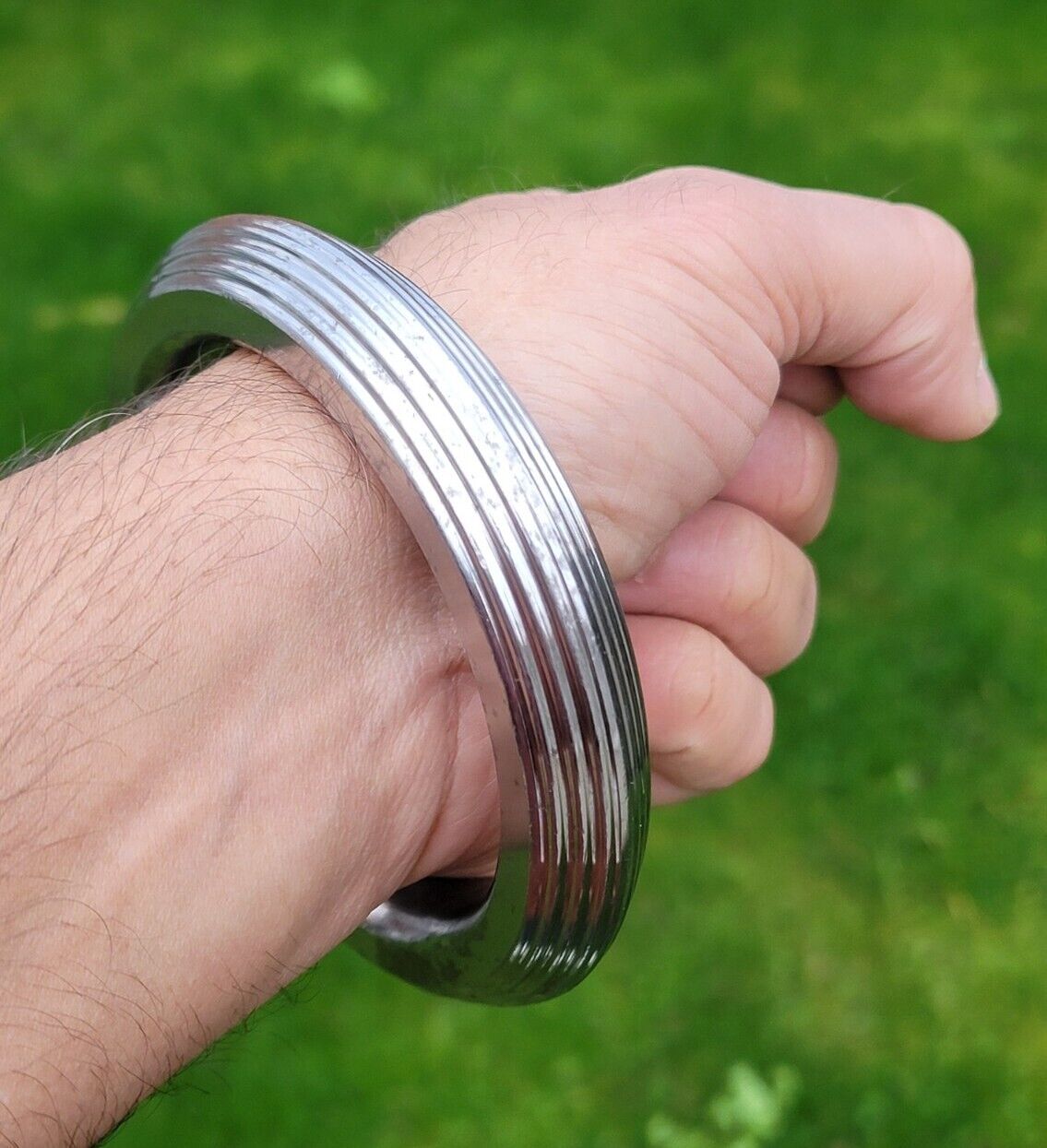 Sikh Kara Sarbloh Kada Pure Iron Heavy Lines Design Khalsa Warrior Bangle OG11
