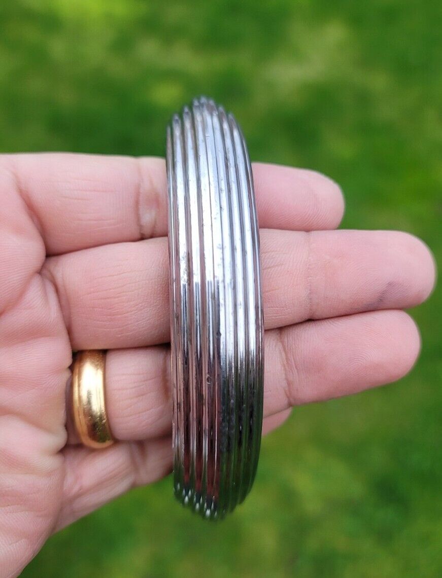 Sikh Kara Sarbloh Kada Pure Iron Heavy Lines Design Khalsa Warrior Bangle OG11