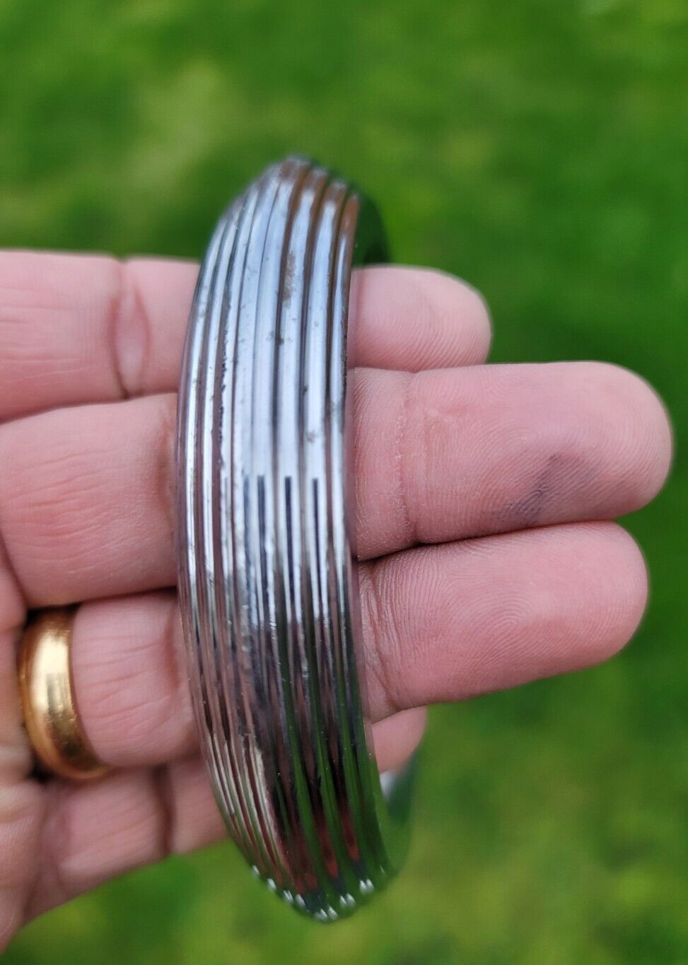 Sikh Kara Sarbloh Kada Pure Iron Heavy Lines Design Khalsa Warrior Bangle OG11