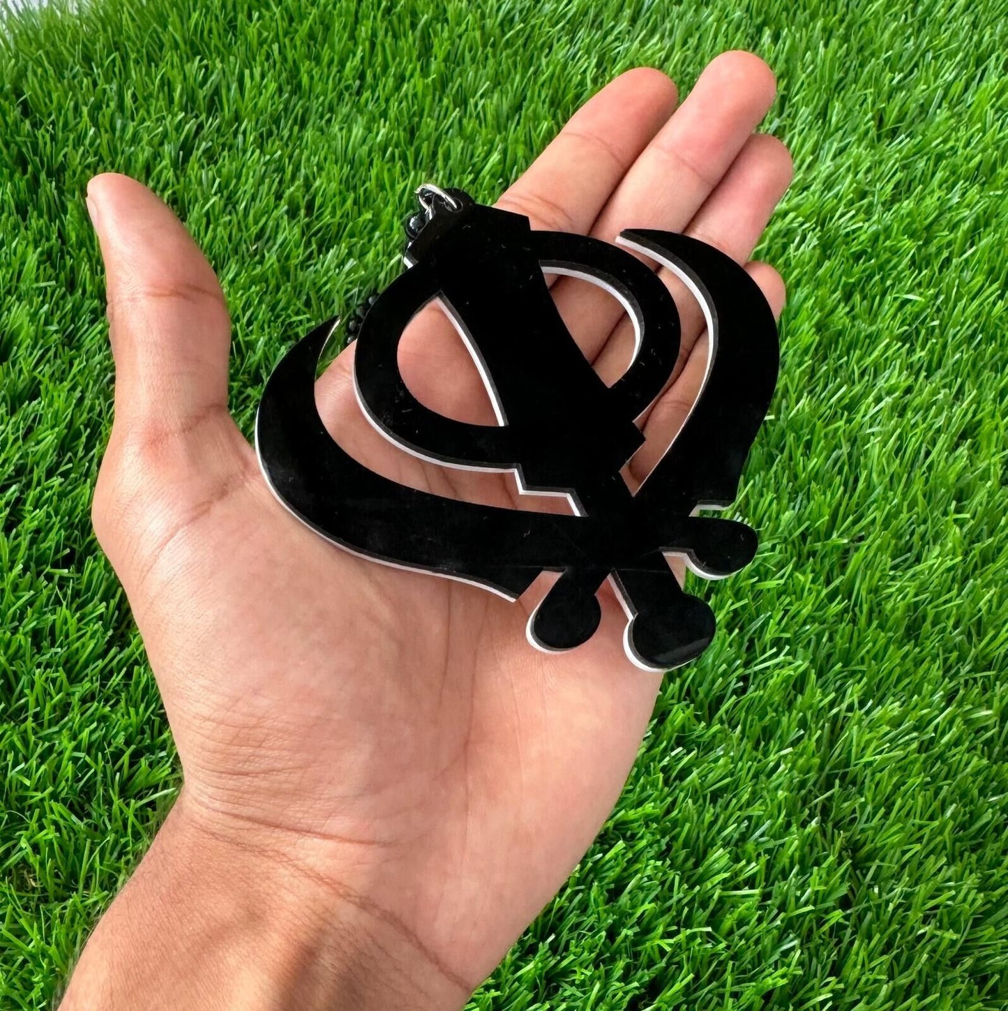 Acrylic Khanda Pendant Punjabi Sikh Singh Kaur Rear Mirror Car Hanger QQ11 NEW