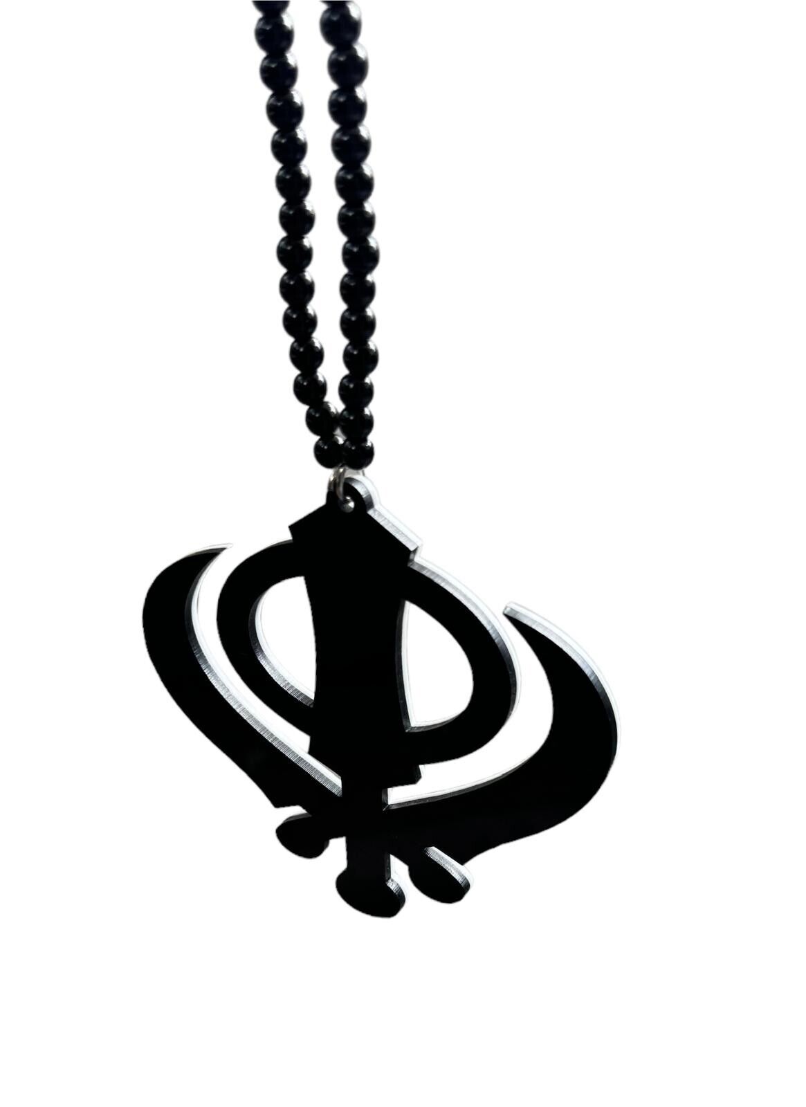 Acrylic Khanda Pendant Punjabi Sikh Singh Kaur Rear Mirror Car Hanger QQ11 NEW