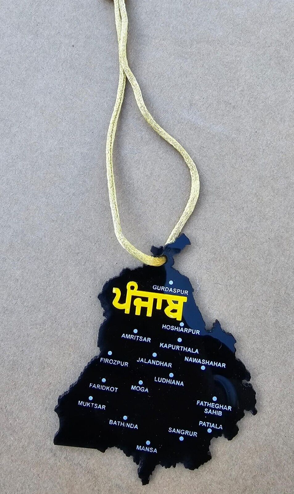 Sikh Punjab Map Acrylic Panjabi Design Car Mirror HANGER Singh Kaur Panjab RR13
