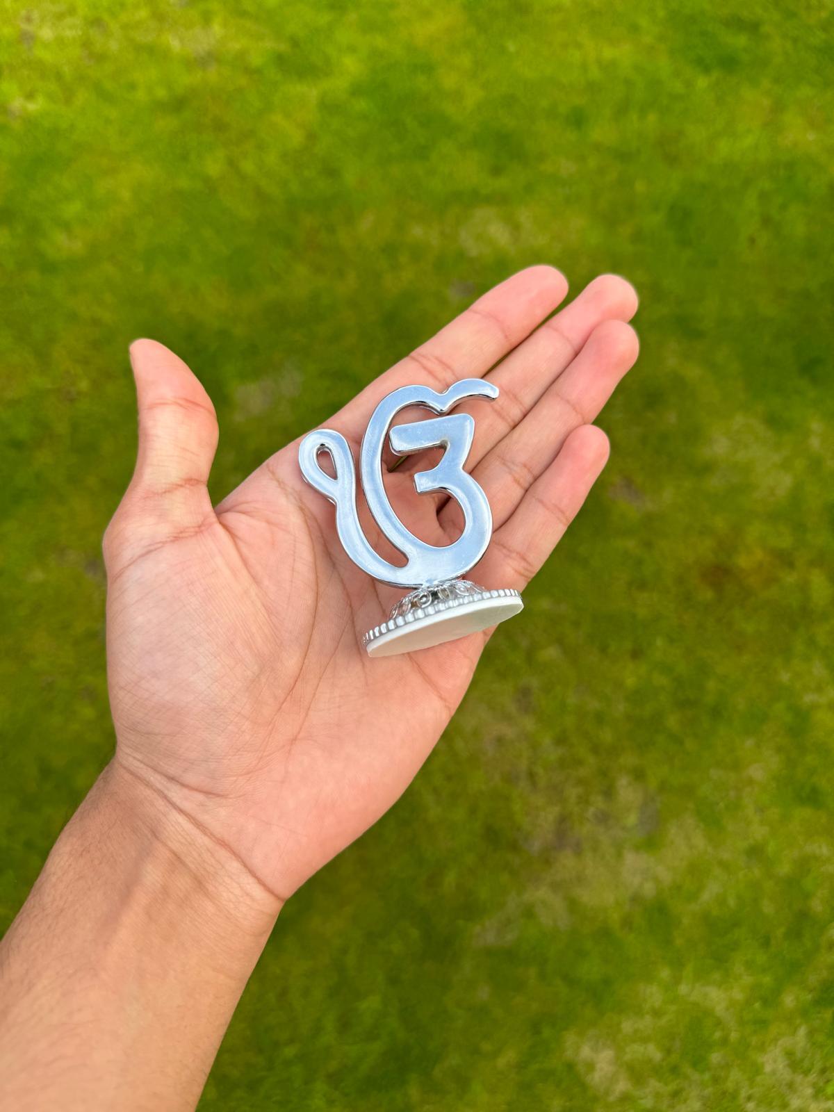 Sikh Khanda or Ek Onkar Car Dashboard Stand Silver Plated Singh Punjabi New PP31