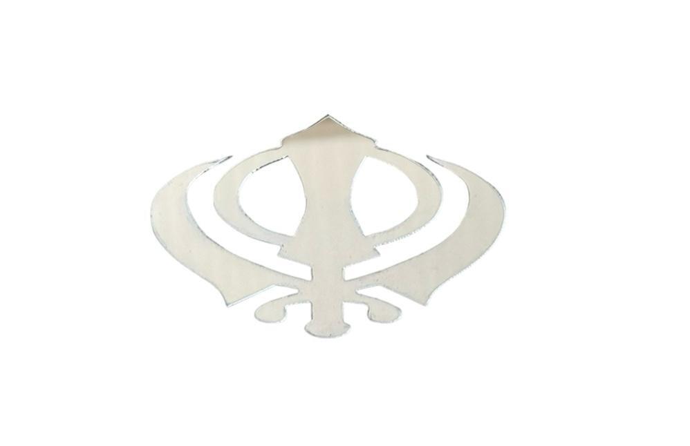 Sikh Acrylic Khanda Sticker Silver Punjabi Singh Kaur Khalsa adhesive back OK4