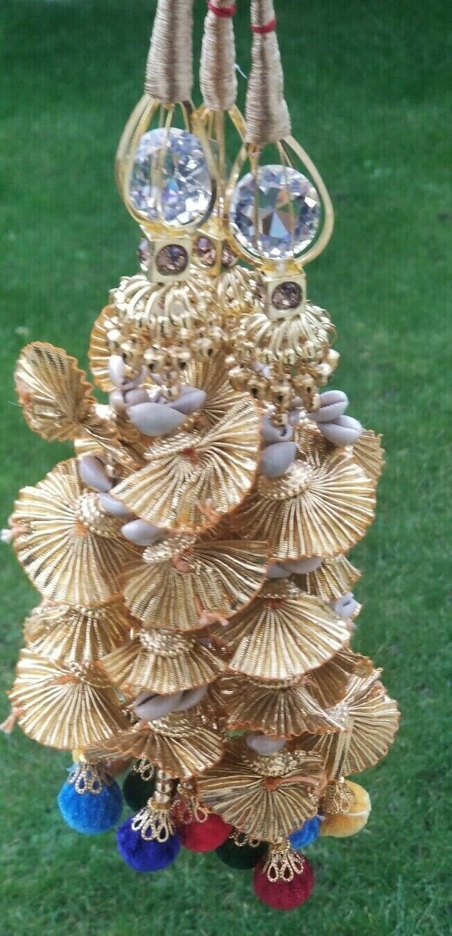 Punjabi Patiala Paranda Gold Bollywood Bridal Hair Tassel Indian parandi Bridal