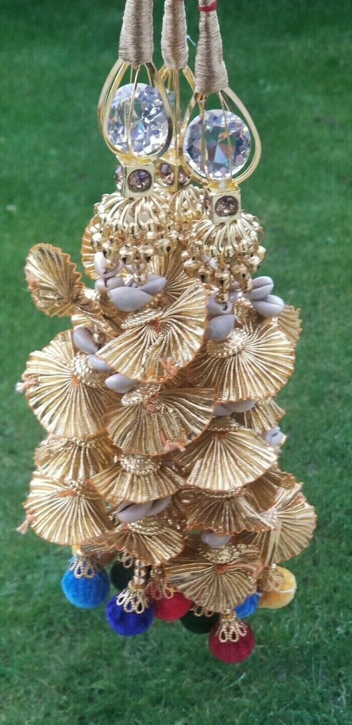 Punjabi Patiala Paranda Gold Bollywood Bridal Hair Tassel Indian parandi Bridal