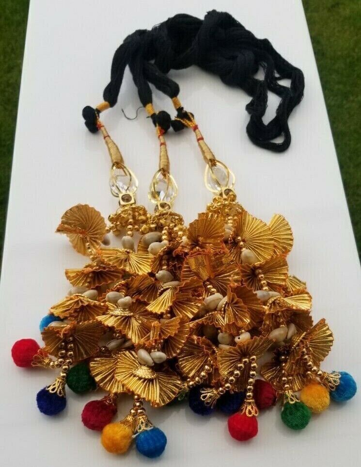Punjabi Patiala Paranda Gold Bollywood Bridal Hair Tassel Indian parandi Bridal