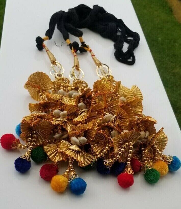 Punjabi Patiala Paranda Gold Bollywood Bridal Hair Tassel Indian parandi Bridal