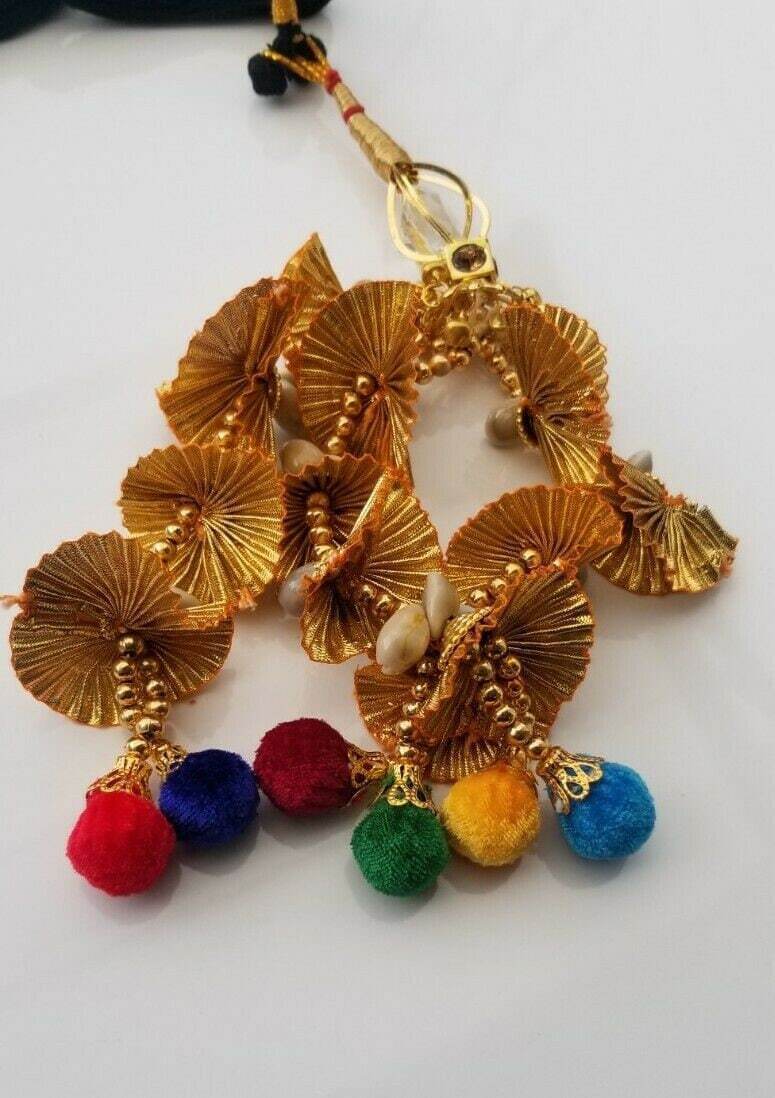 Punjabi Patiala Paranda Gold Bollywood Bridal Hair Tassel Indian parandi Bridal