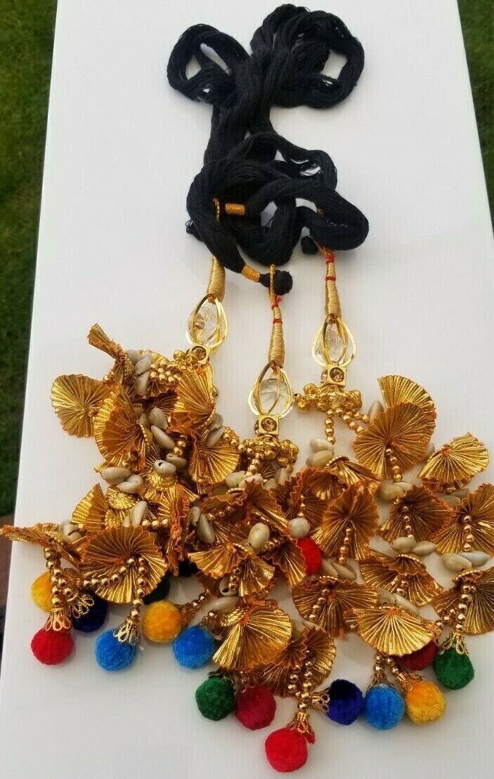 Punjabi Patiala Paranda Gold Bollywood Bridal Hair Tassel Indian parandi Bridal