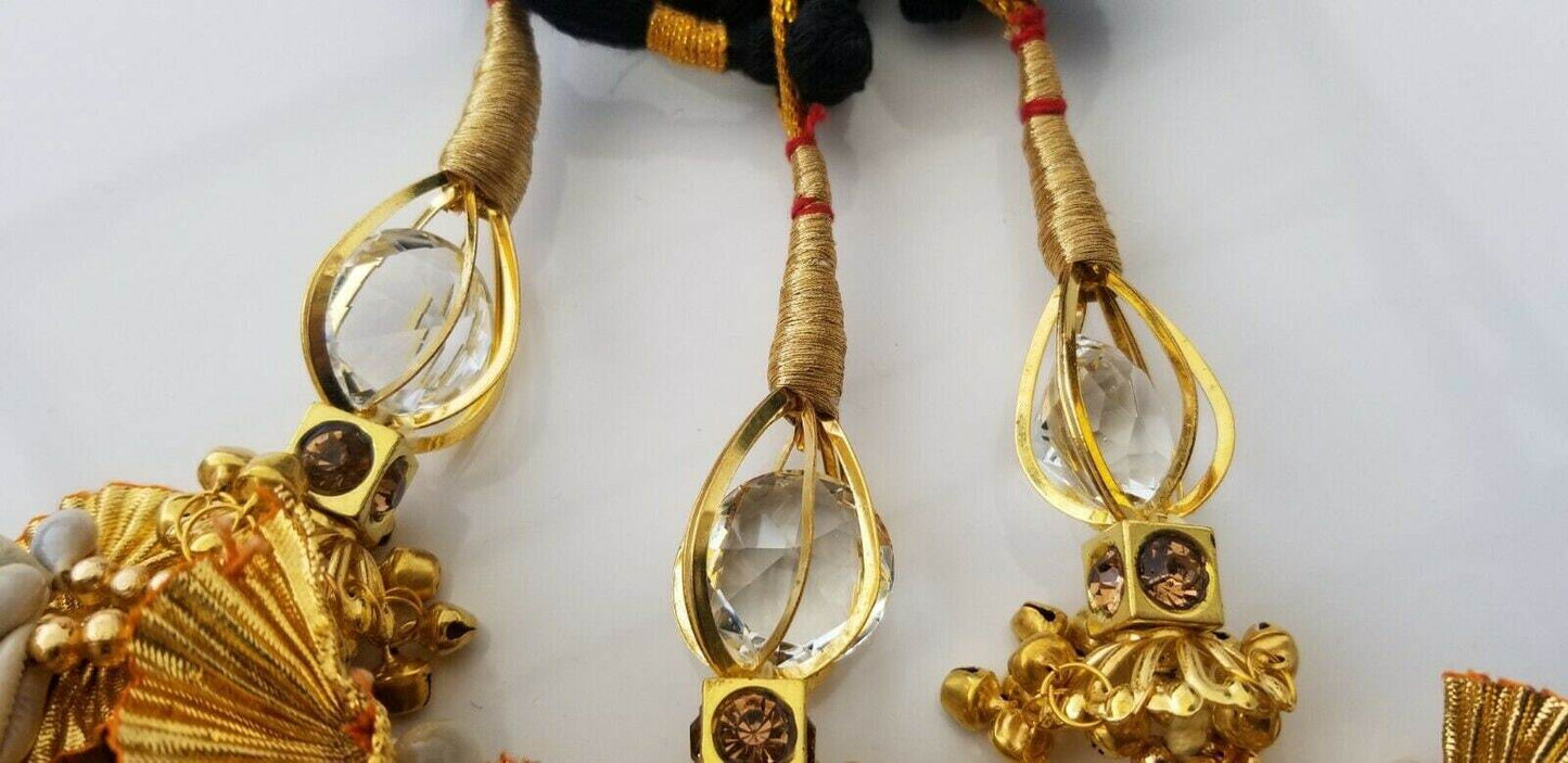 Punjabi Patiala Paranda Gold Bollywood Bridal Hair Tassel Indian parandi Bridal