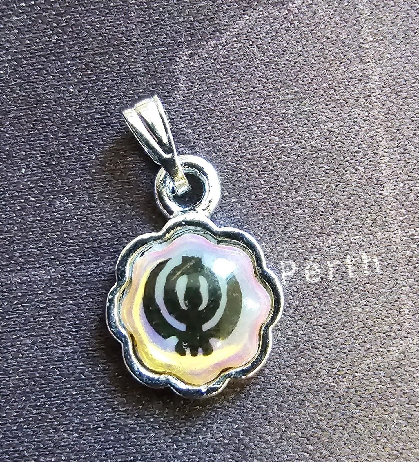 Sikh Khanda Pendant Punjabi Singh Locket Evil Eye Protect black Dori Thread PP33